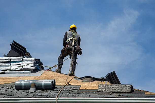 Professional Gutter Installation technician working in Odessa, NY